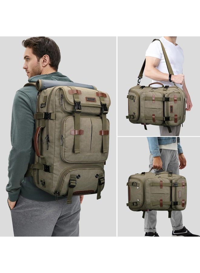 WITZMAN Travel Backpack Men's 40L Hand Luggage Aeroplane Backpack Convertible 3 in 1 Multifunctional Laptop Backpack Fit 17 Inch, Green - Image 2
