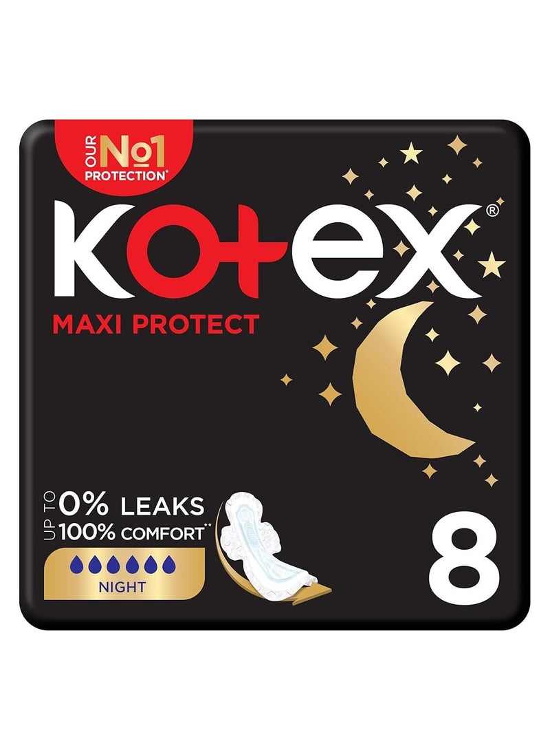 كوتكس 8 قطع Maxi Protect Thicks - حماية ليلية مع الأجنحة!
