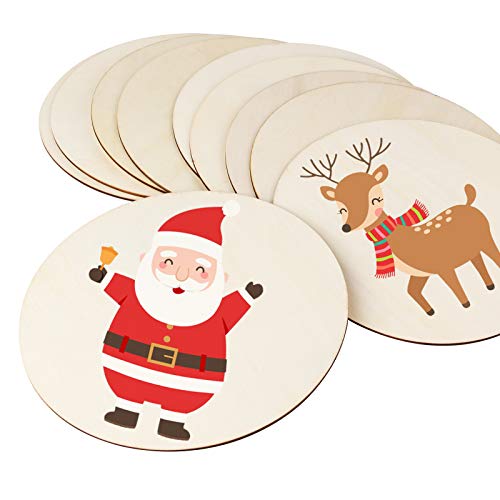 Arroyner 2" Small Wood Circles Round Wood Discs DIY Unfinished Round Blank Wooden for Crafts, School Project, Decoration 120 Pieces - Image 5