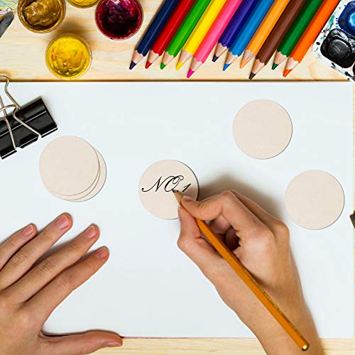 Arroyner 2" Small Wood Circles Round Wood Discs DIY Unfinished Round Blank Wooden for Crafts, School Project, Decoration 120 Pieces - Image 3