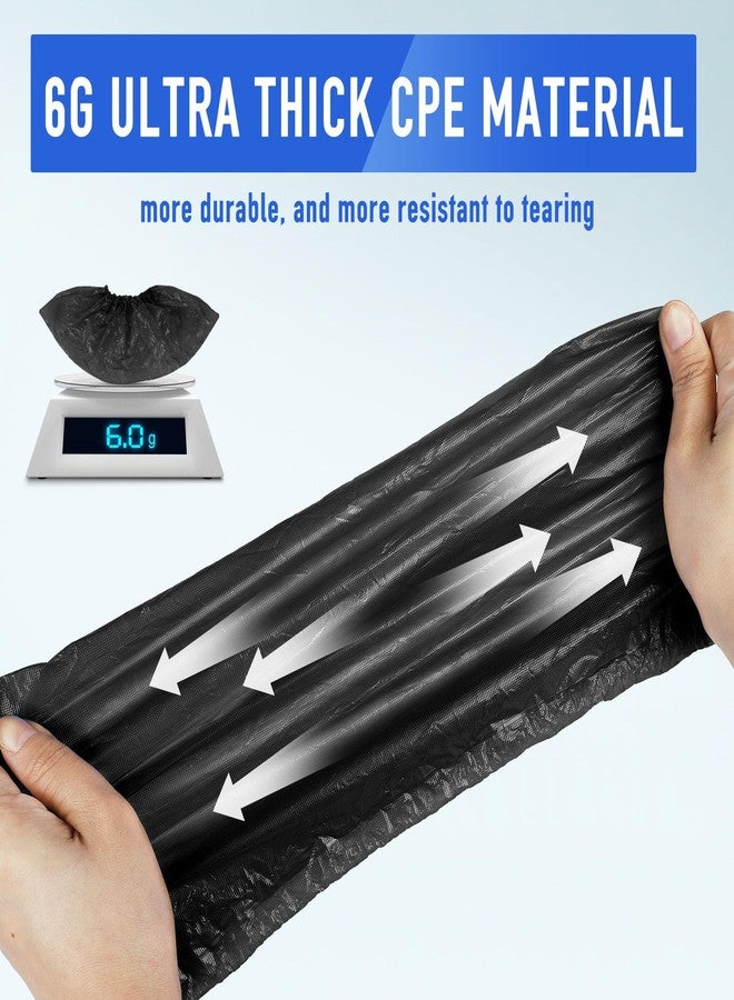 squish Waterproof Shoe Covers Disposable, 100 Pack Premium Thick Booties Cover for Men and Women, Non Slip Durable Protector Covers for Indoors and Outdoors Fit UP to 13 Size (Black) - Image 2
