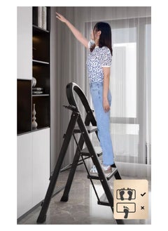 SUNRISE Folding 4 Step Ladder, Step Stool, Portable, Lightweight, Anti Slip Pedal, Handrail For Home Kitchen Office  - Image 4