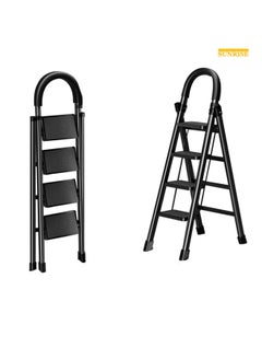 SUNRISE Folding 4 Step Ladder, Step Stool, Portable, Lightweight, Anti Slip Pedal, Handrail For Home Kitchen Office  - Image 1