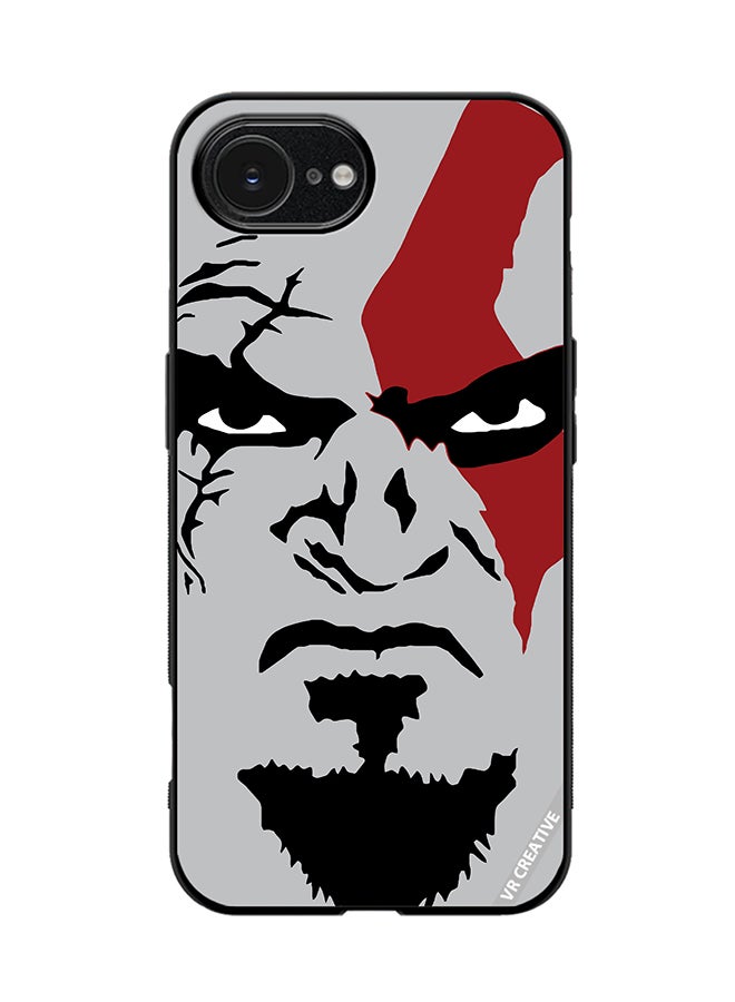 VR CREATIVE Protective Case Cover For Apple iPhone 16e Face God Of War Design Multicolour