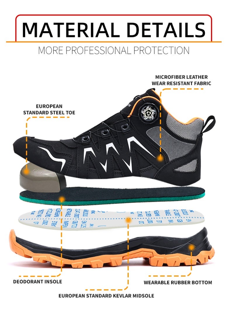 Steel Toe Shoes for Men Lightweight Safety Shoes Comfortable Puncture Proof Slip On Indestructible Work Shoes and Fashion Sneakers. - Image 3