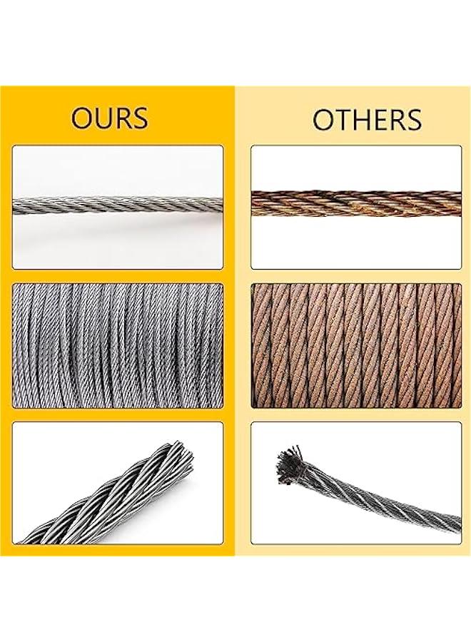 Arabest 100FT 1/8 T316 Stainless Steel Cable with Cutter, 7x7 Strands Aircraft Wire Rope for Deck Railing, Stair Handrail, Porch Fence, High Strength for Indoor and Outdoor Use - Image 5