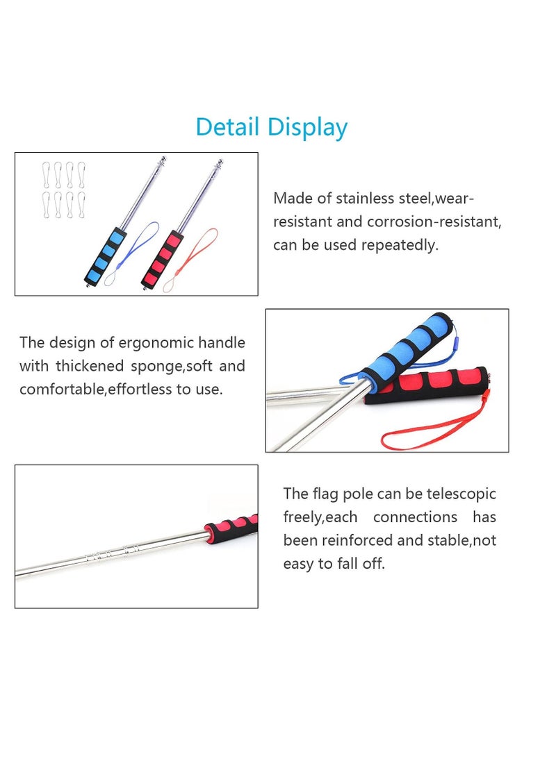 SYOSI - Telescopic Flag Pole, Portable Pole for Camping with Lanyard, 2m Poles Stick Tourist Guide Travelling Presentation Pointer 2pcs, Random Color - Image 1