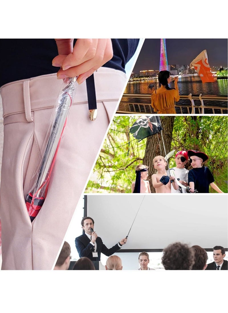 SYOSI - Telescopic Flag Pole, Portable Pole for Camping with Lanyard, 2m Poles Stick Tourist Guide Travelling Presentation Pointer 2pcs, Random Color - Image 1