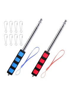 Telescopic Flag Pole, Portable Pole for Camping with Lanyard, 2m Poles Stick Tourist Guide Travelling Presentation Pointer 2pcs, Random Color