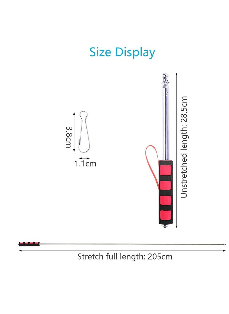 SYOSI - Telescopic Flag Pole, Portable Pole for Camping with Lanyard, 2m Poles Stick Tourist Guide Travelling Presentation Pointer 2pcs, Random Color - Image 1