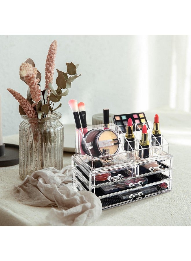 Ikee Design Acrylic Makeup Organizer with 4 Drawers and Removable Top Lipstick Holders, Ideal for Make-up or Accessories,Enhance Your Vanity or Bathroom with Clear Design for Quick Visibility - Image 5