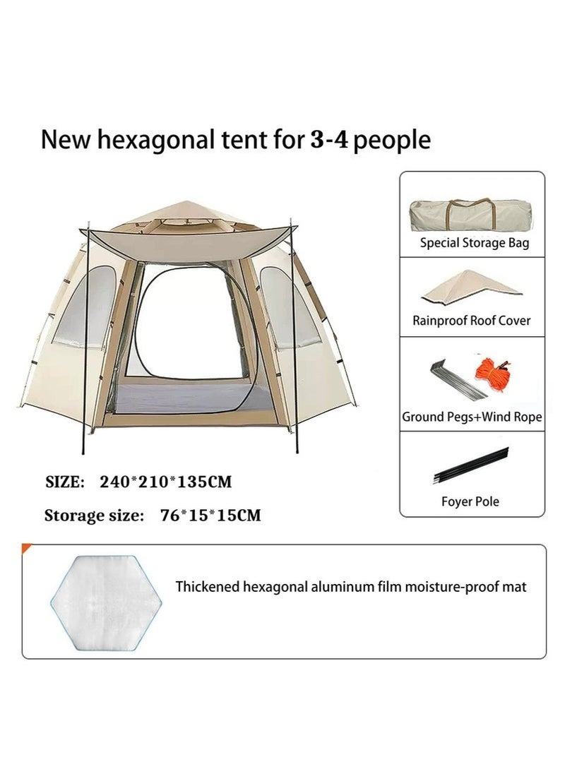 Mereza Camping Tent - 4-6 Person Family Tent Instant Easy Set up Tent with Carry Bag, Waterproof Windproof Pop Up Tent for Camping, Hiking, Mountaineering  - Image 2