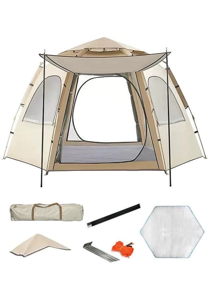 Mereza Camping Tent - 4-6 Person Family Tent Instant Easy Set up Tent with Carry Bag, Waterproof Windproof Pop Up Tent for Camping, Hiking, Mountaineering  - Image 1