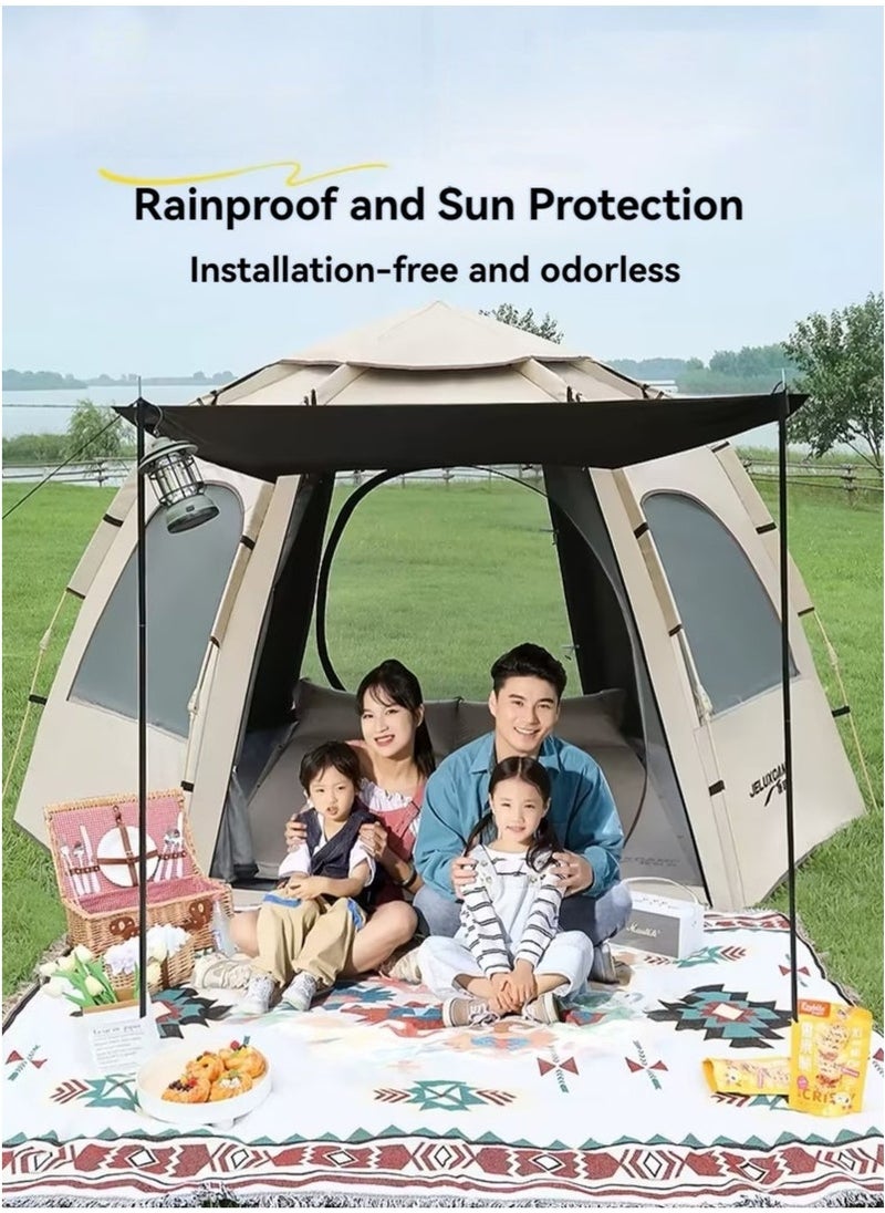 Mereza Camping Tent - 4-6 Person Family Tent Instant Easy Set up Tent with Carry Bag, Waterproof Windproof Pop Up Tent for Camping, Hiking, Mountaineering  - Image 3