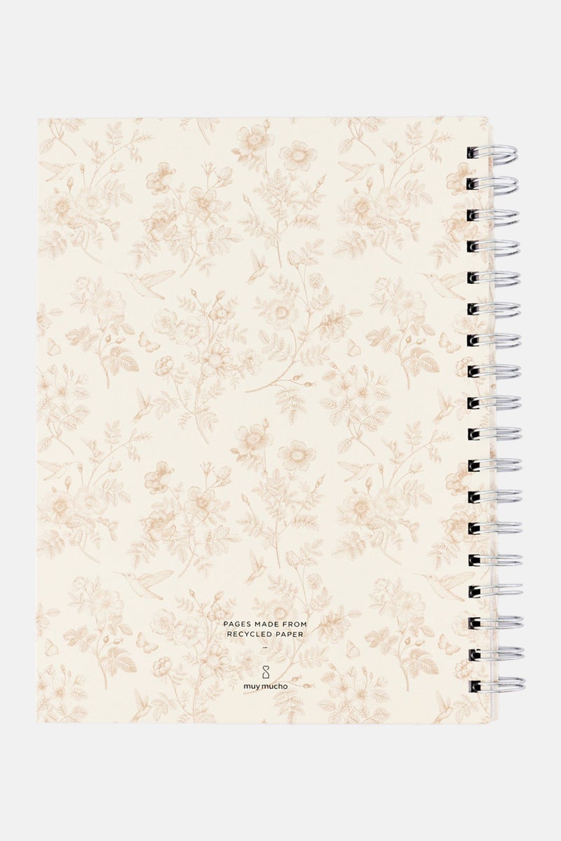Muy Mucho Printed Ring Binding Notebook, Beige  - Image 3