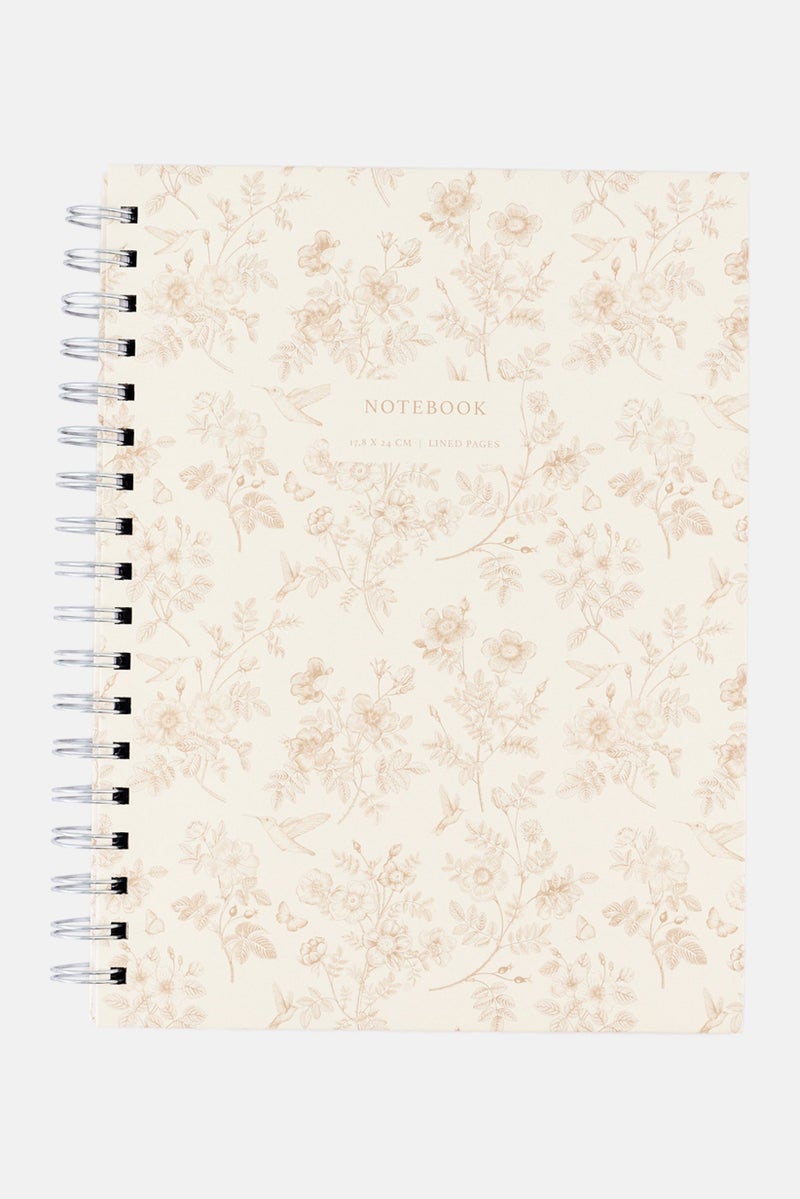 Muy Mucho Printed Ring Binding Notebook, Beige  - Image 1