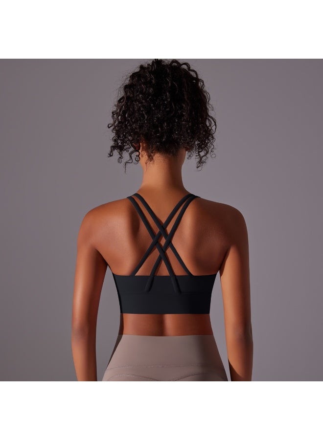 Top Women Bra Cropped Bralette Gym Yoga Sports Bra Cross  Back Female Bra Breathable Top Women's Underwear - Image 1