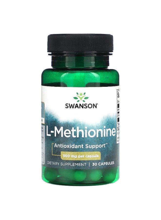 SWANSON Swanson, L-Methionine, 500 mg, 30 Capsules  - Image 1