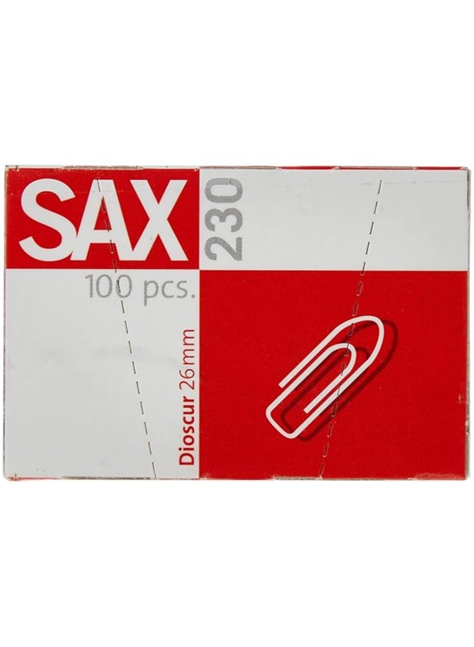 ساكس مشبك ورق SAX 230 مقاس 26 مم علبة 100 قطعة - Image 1