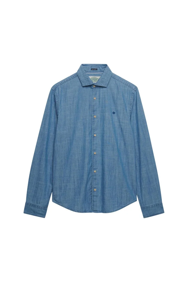 سوبر دراي Essentials Chambray Long Sleeve Shirt