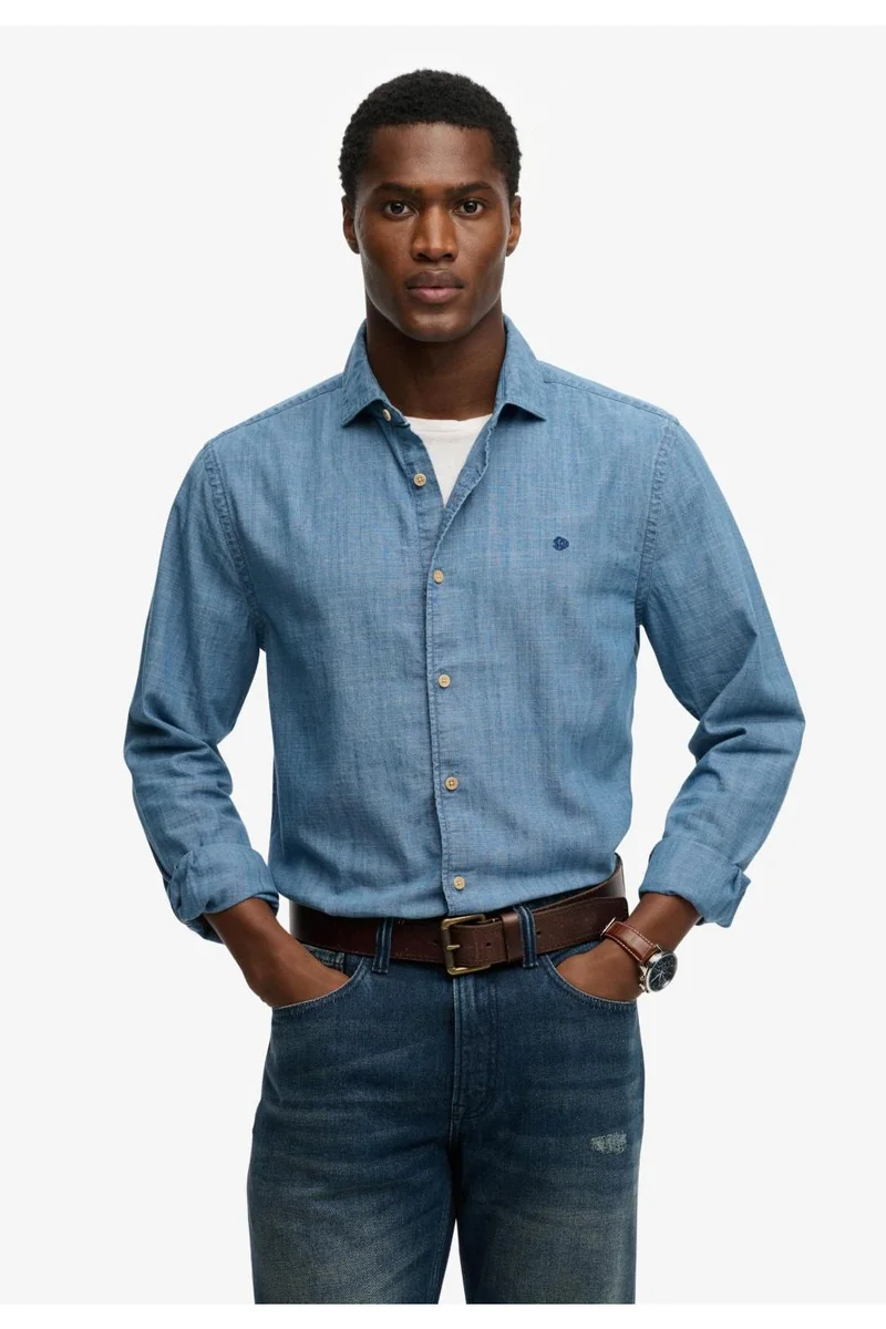 سوبر دراي Essentials Chambray Long Sleeve Shirt