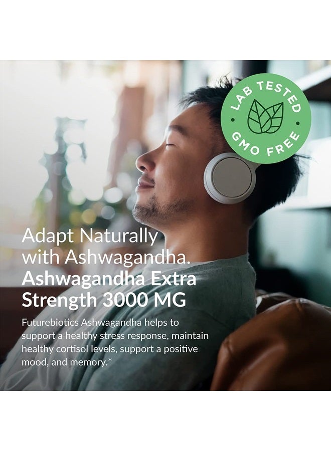 Futurebiotics كبسولات اشواغاندا بقوة إضافية 3000 ملغ - تركيبة لتخفيف التوتر، ودعم المزاج الطبيعي، والإجهاد، والتركيز، ومكمل دعم الطاقة، 120 كبسولة - Image 5