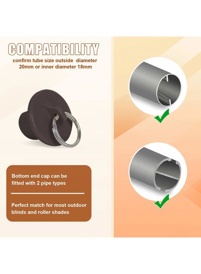 Seprochoo Replacement Shade Parts Bungee End Cap Kit, for Exterior Cordless Roller Shades Outdoor Blinds (2pcs, Brown) - Image 5