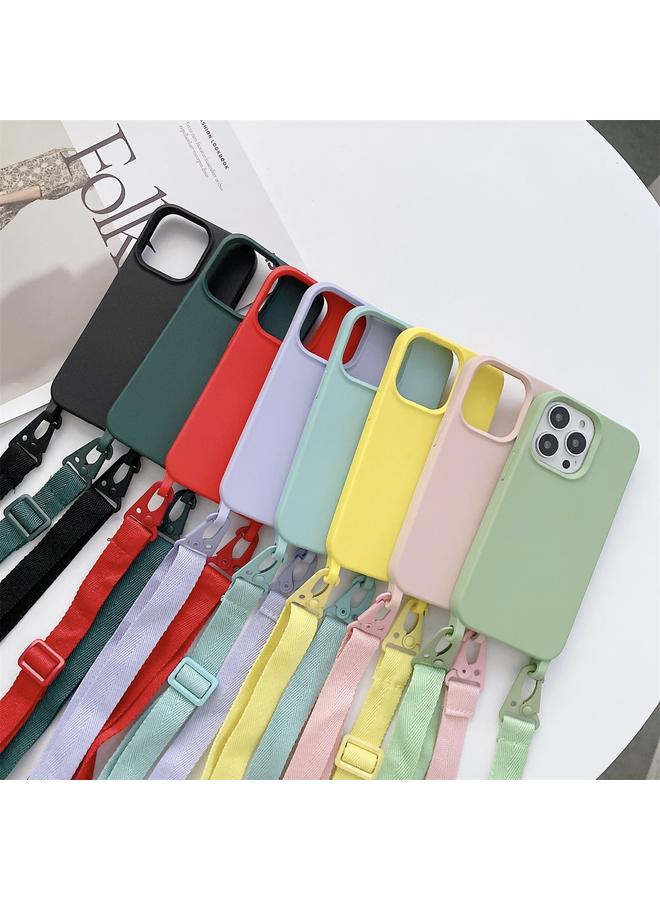 زبون جراب لهاتف iPhone 11 Pro، جراب واقٍ مرن من السيليكون مع حبل رقبة عريض - Image 2