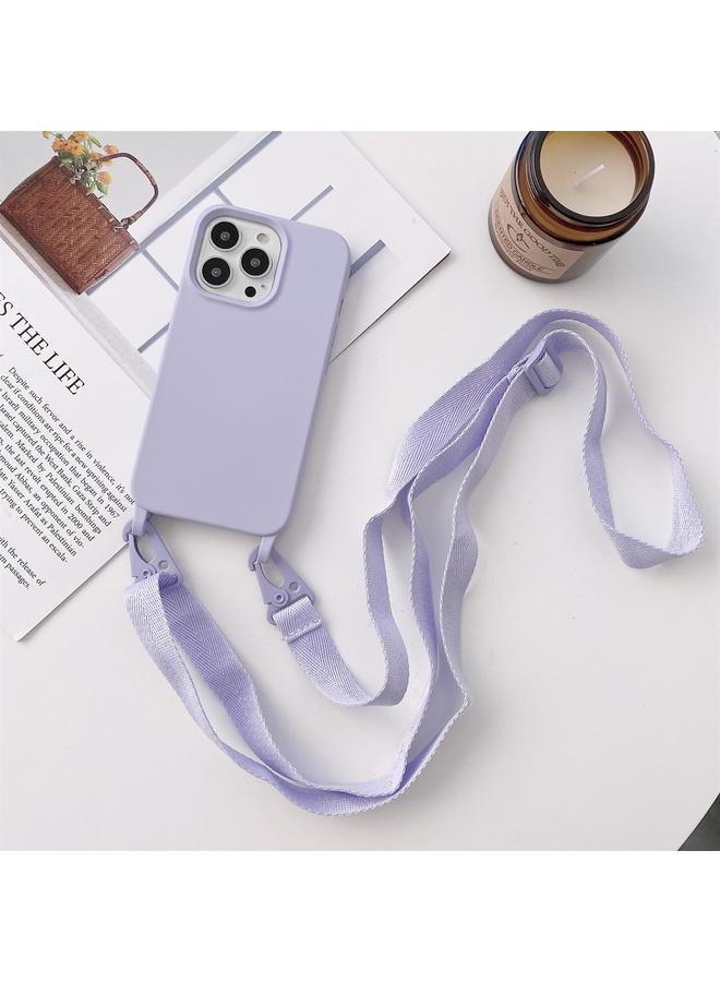 زبون جراب لهاتف iPhone 11 Pro، جراب واقٍ مرن من السيليكون مع حبل رقبة عريض - Image 1