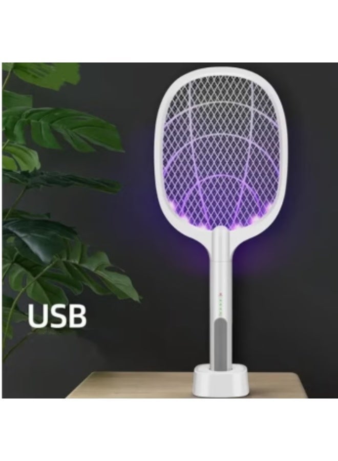 Electric fly and mosquito swatter with base - Outdoor fly killer, tennis-shaped - Image 3