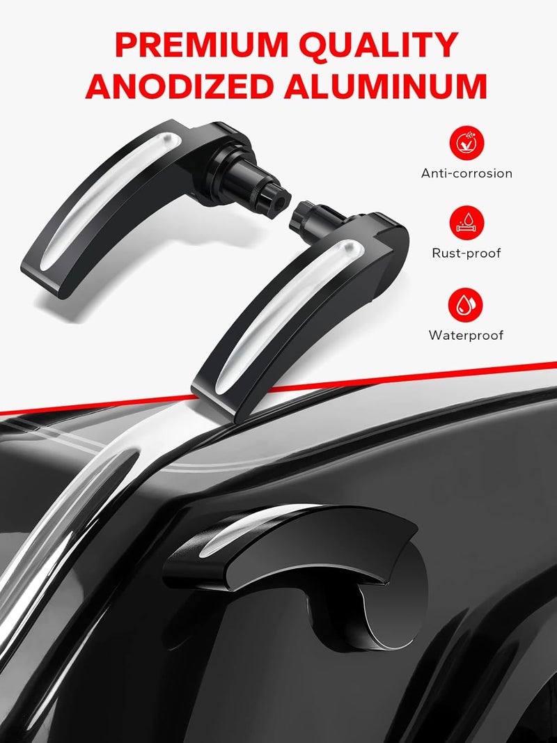 Amazicha Black Saddlebag Latch Kit Saddle Bag Latches Lifter Fit for Harley Davidson Touring Street Glide, Road Glide, Electra Glide, Road King, FLHR FLHT FLHX FLHTK 2014-2024 - Image 3