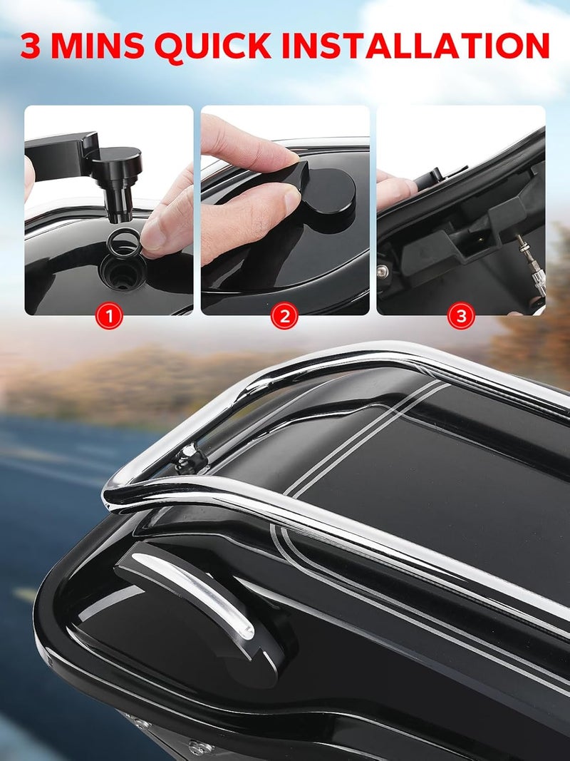Amazicha Black Saddlebag Latch Kit Saddle Bag Latches Lifter Fit for Harley Davidson Touring Street Glide, Road Glide, Electra Glide, Road King, FLHR FLHT FLHX FLHTK 2014-2024 - Image 5