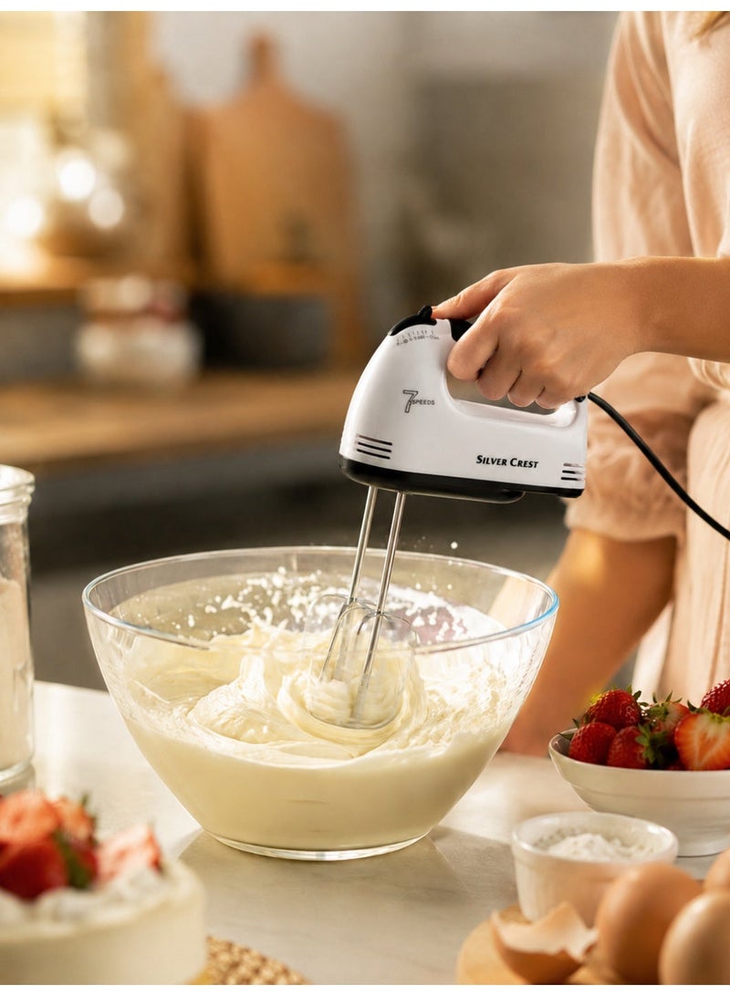 SILVER CREST Hand Mixer - 7 Speed ​​Electric Whisk, 250 Watt, Stainless Steel, Quick and Easy Preparation - Image 3