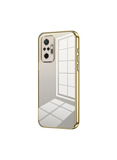 Case Cover For Xiaomi Redmi Note 10 Pro/10 Pro Max Transparent Plating Fine Hole Phone Case Gold