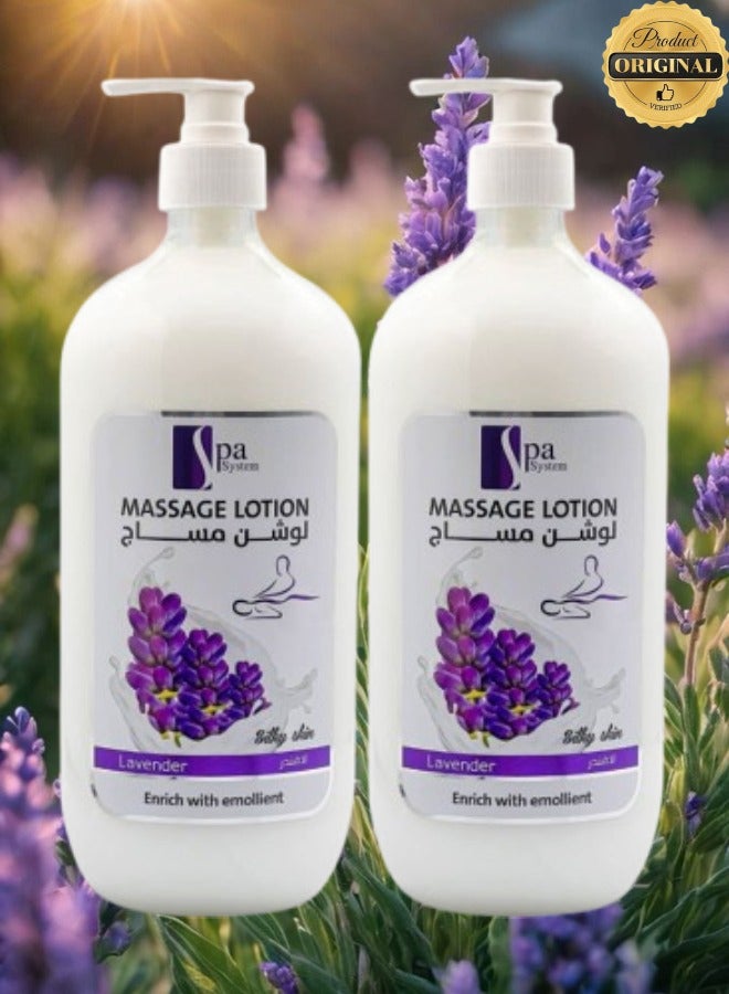 Spa System 2 Pieces Massage Lotion Lavender Enrich With Emollient - Image 1