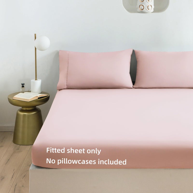 Mohap Mohap Fitted Bottom Sheet Twin Deep Pocket Tight Fit Corner Band No Pilling Double Brushed Microfiber 1800 Durable and Breathable Cooling Sheet Suitable for Mattress up to 16'' Pink  - Image 3
