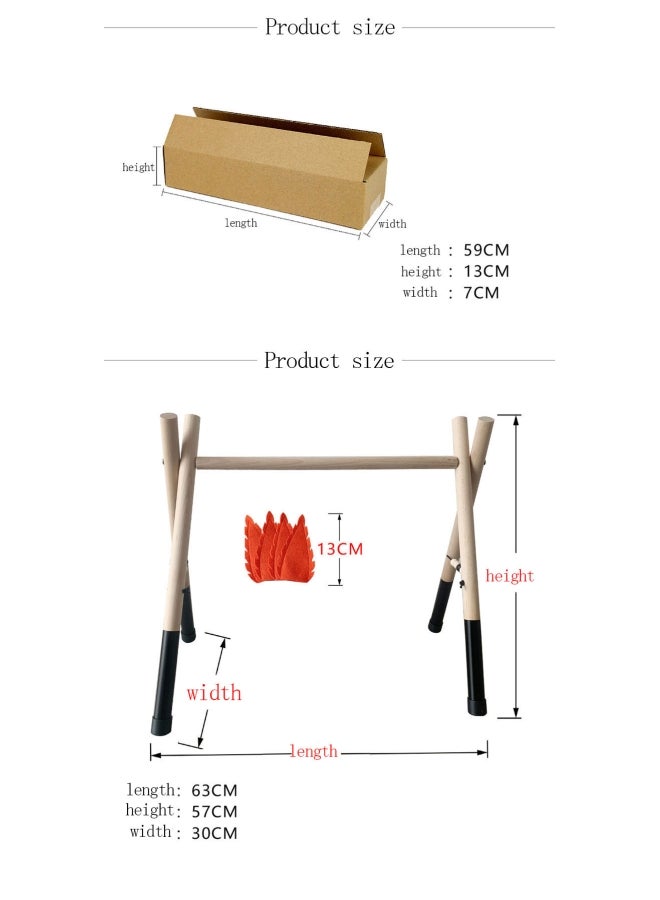 Wooden Teething Nordic Style Baby Gym 59x13x7cm - Image 5