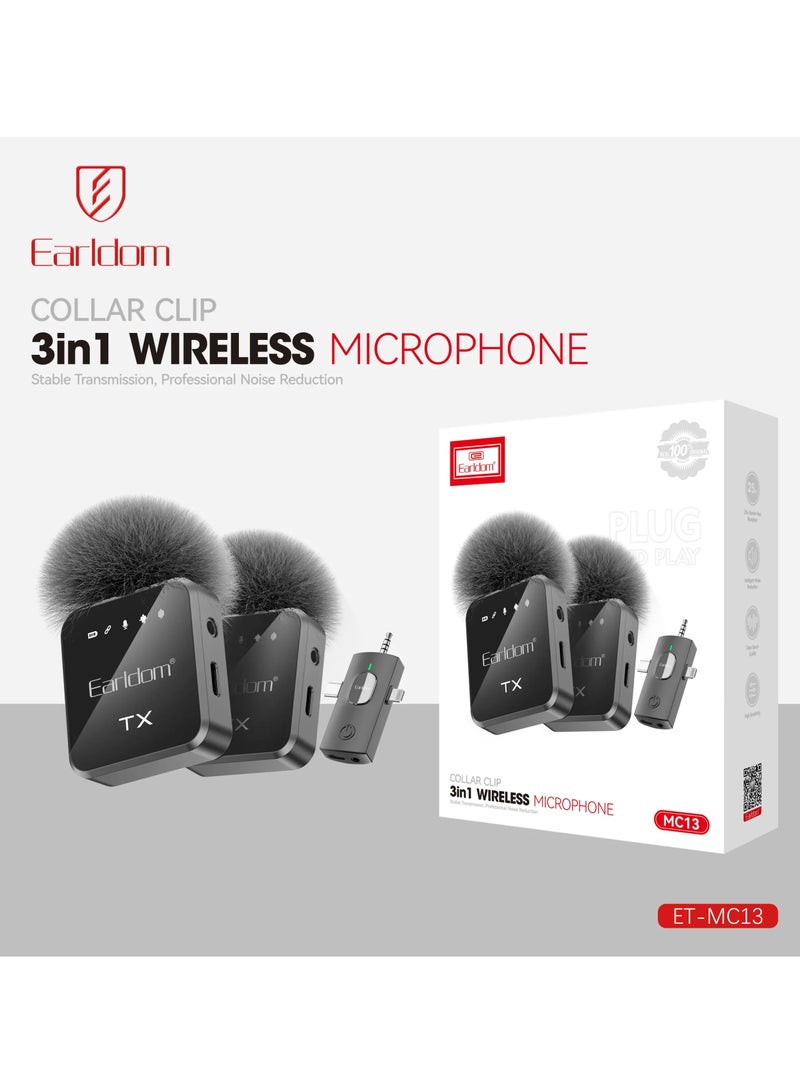 Earldom MC13 AfroCrafts Portable 3in1 Wireless Collar Clip Microphone - Image 2