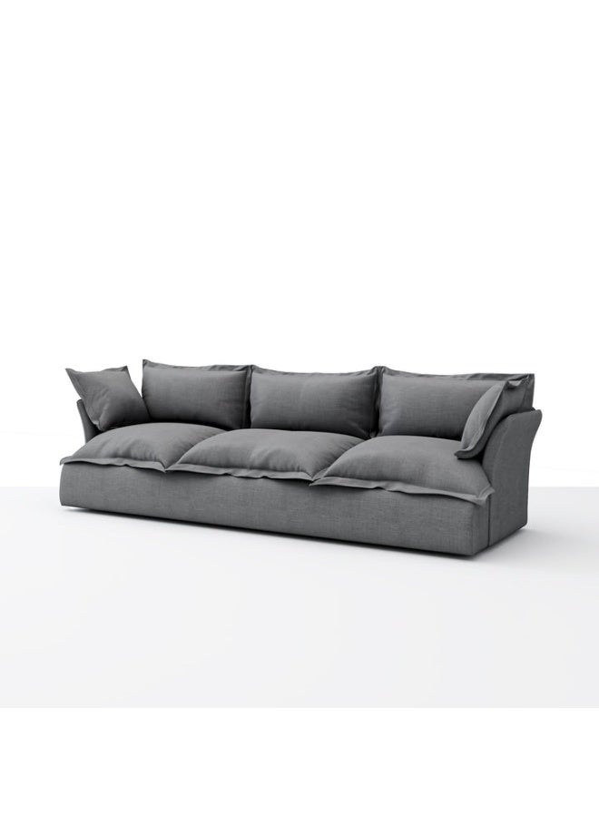 ariika Haven 3 Seater Sofa 295 x 100 H:80 cm - Grey, 100% Polyester Linen Texture Soft Feel, Latex & down alternative filling.