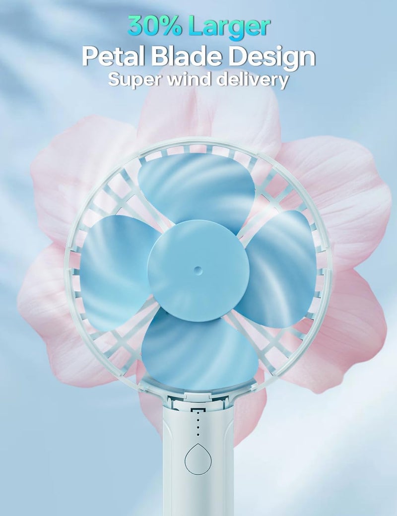 UN1QUE Mini Portable Fan Battery Operated, 6 Inch Powerful USB Table Fan, 3 Speed Quiet Rechargeable Fan with Less Vibration, 720° Rotate Personal Mini Fan for Home Office Stroller Camping - Image 2