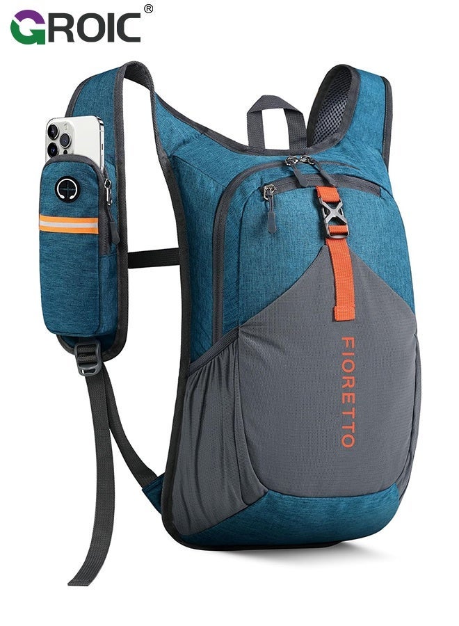 GROIC Small Hiking Backpack 15L - Lightweight, Water-Resistant,  Foldable, Outdoor Backpack for Travel Walking Camping - Blue Gray - Image 1