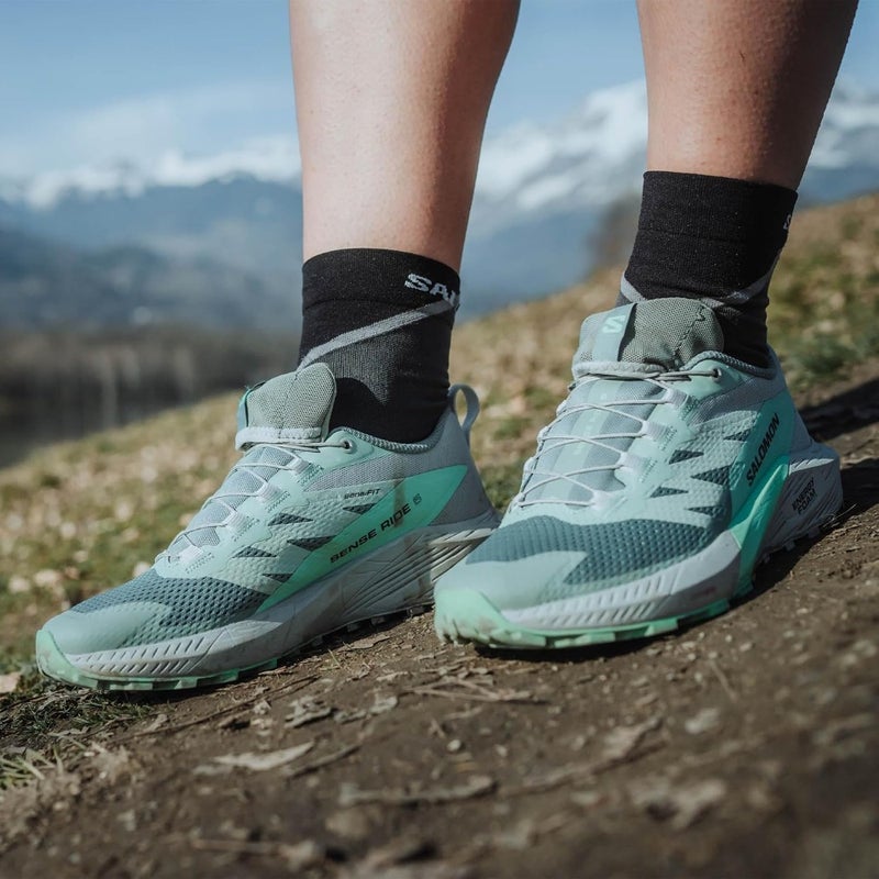 Sense Ride 5 Women's Hiking Shoe For Trail And Outdoor Use Breathable Mesh Upper With Rubber Outsole Black Grey Blue Lightweight Cushioned Support - Image 2