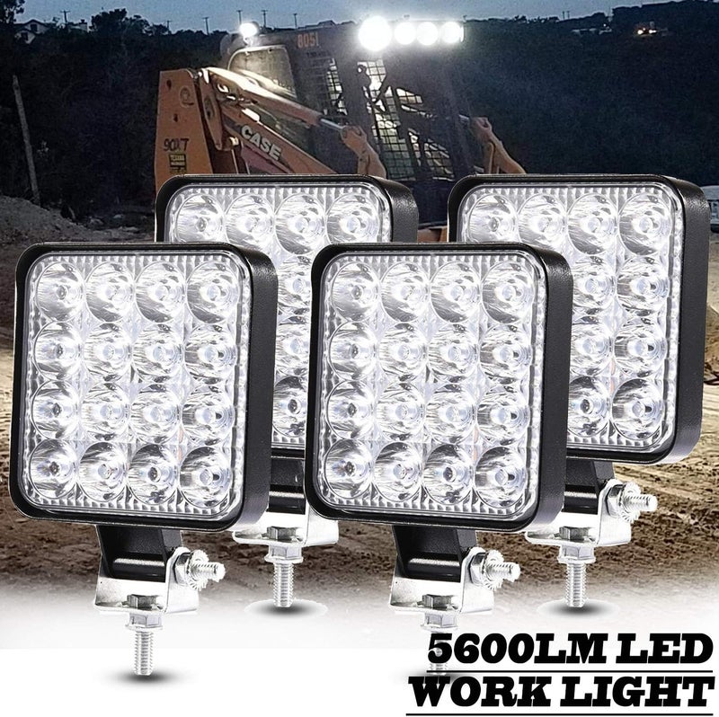KEING 4 Pcs 5600LM LED Work Light - 3.35 Inch 48W Flood Light Bar for Offroad, Truck, ATV, UTV, and Boat - Image 1