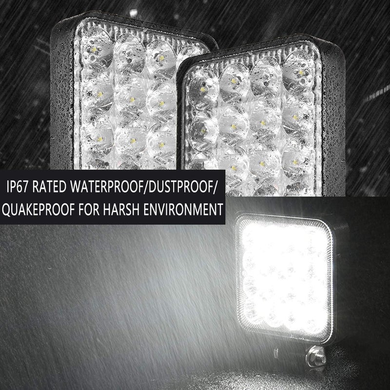 KEING 4 Pcs 5600LM LED Work Light - 3.35 Inch 48W Flood Light Bar for Offroad, Truck, ATV, UTV, and Boat - Image 2