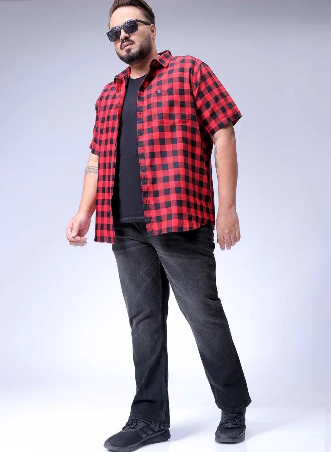 هاردسودا Men Plus Size Bootcut Solid Mid-Rise Stretchable Jeans