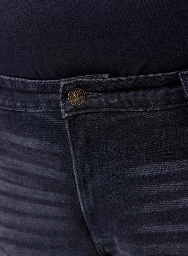 هاردسودا Men Plus Size Bootcut Solid Mid-Rise Stretchable Jeans