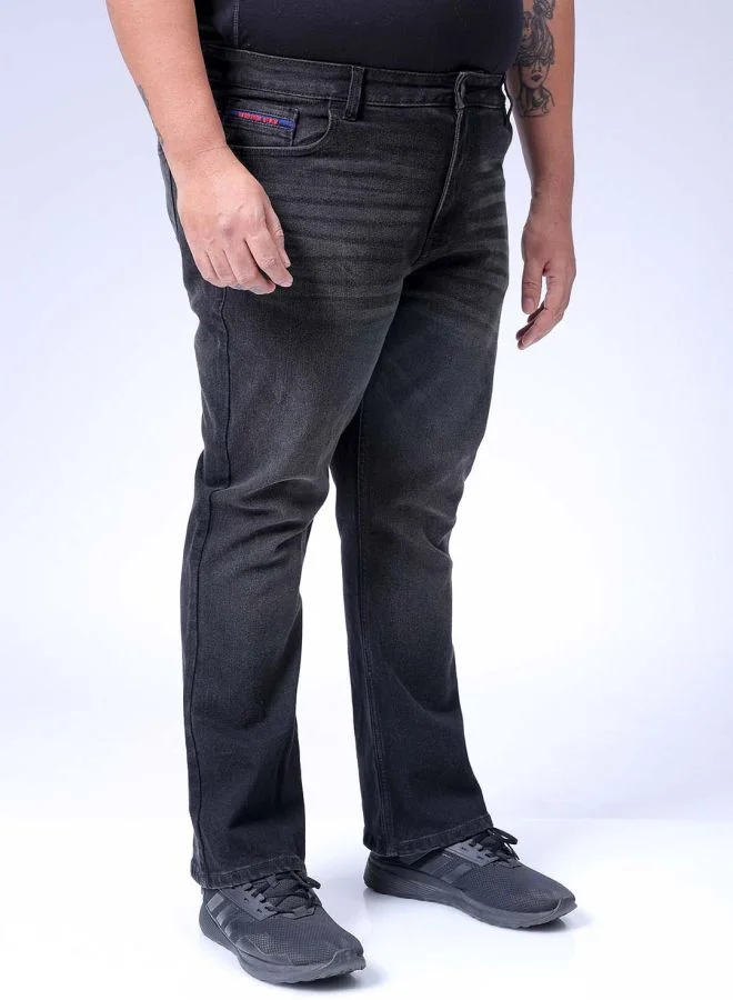هاردسودا Men Plus Size Bootcut Solid Mid-Rise Stretchable Jeans
