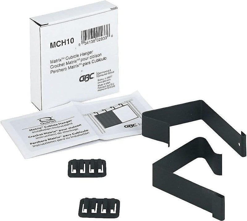 Quartet Cubicle Partition Hangers Fits 15  25 Cube Walls Matrix Black MCH10 - Image 3