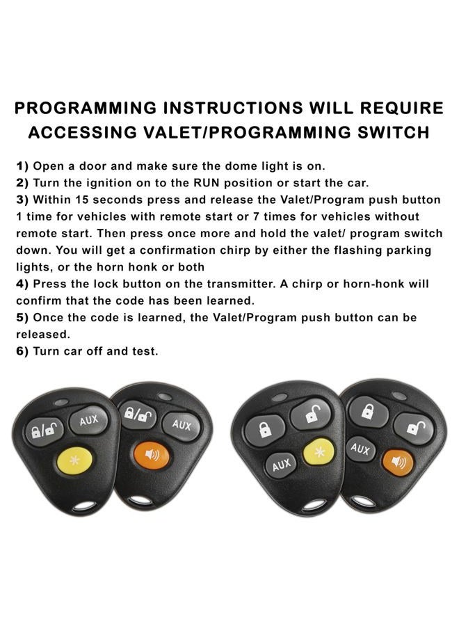 KeylessOption Keyless Entry Remote Starter Car Key Fob Alarm for Aftermarket Viper Automate EZSDEI474V 474V - Image 2