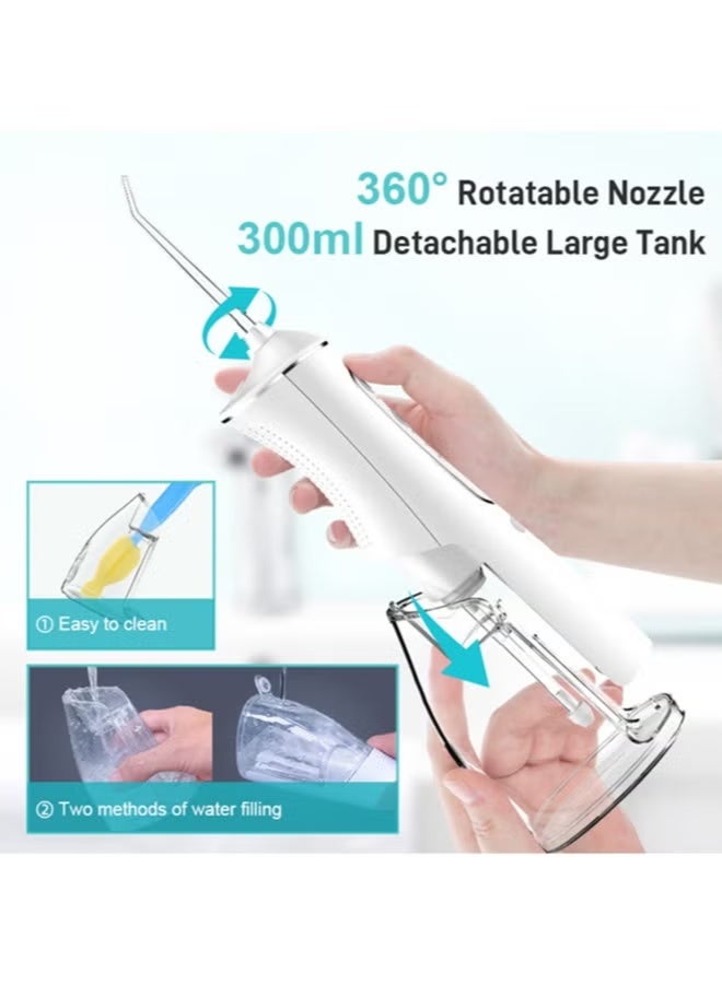 Portable Dental Water Flosser for Teeth Cleaning, Oral Irrigator with 4 Modes, 5 Scalable Jet Nozzles, IPX7 Water Resistance, 300ML Capacity - Image 5